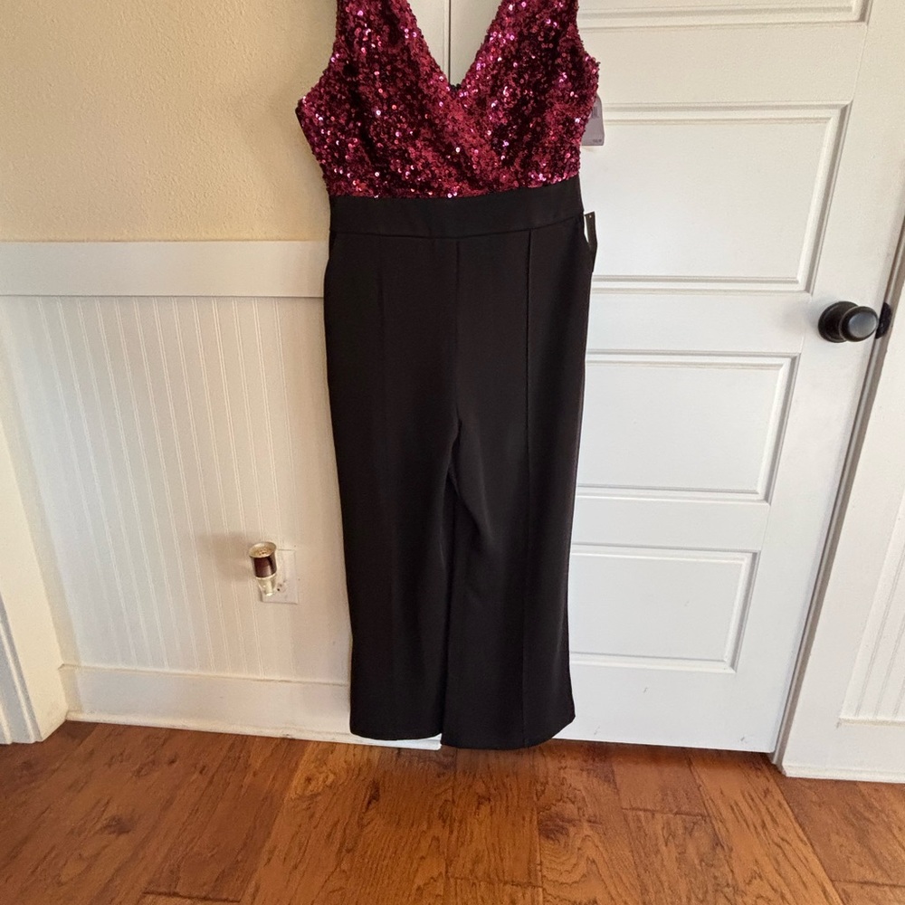 Nordstrom Black Jumpsuit with Pink Sequin Top